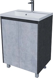 Stella Polare Тумба под раковину Кибела 70 цемент светлый/цемент темный – фотография-1